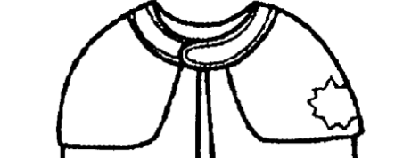Close-up of witch costume patent — portion above main cape